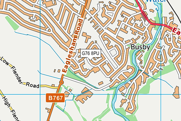 G76 8PU map - OS VectorMap District (Ordnance Survey)