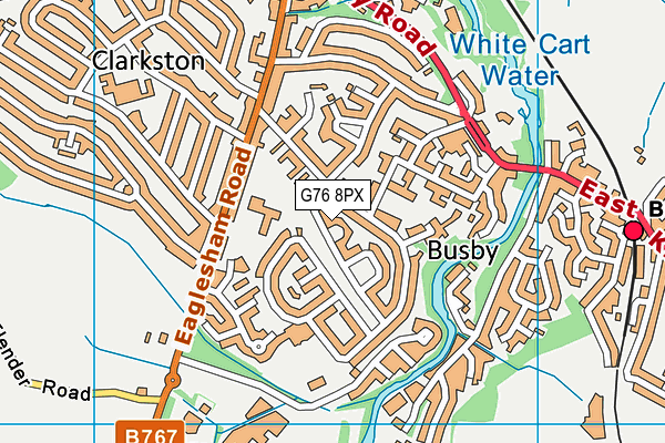 G76 8PX map - OS VectorMap District (Ordnance Survey)