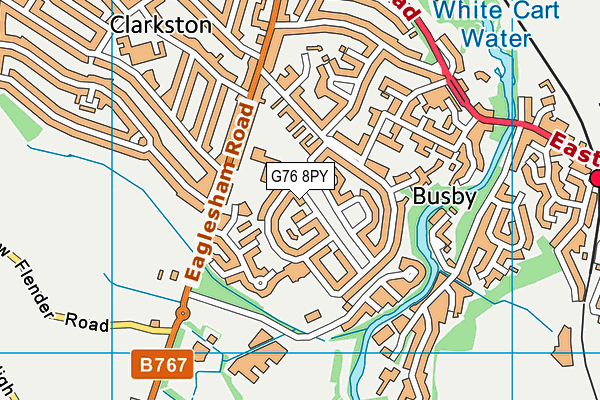 G76 8PY map - OS VectorMap District (Ordnance Survey)