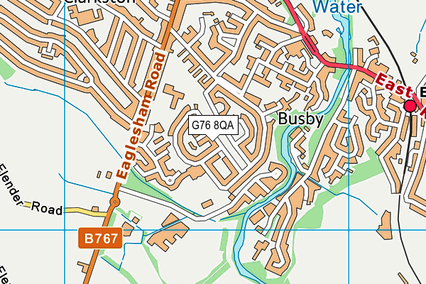G76 8QA map - OS VectorMap District (Ordnance Survey)