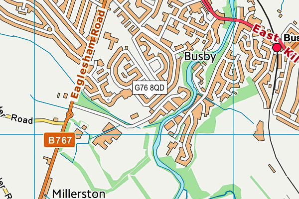 G76 8QD map - OS VectorMap District (Ordnance Survey)
