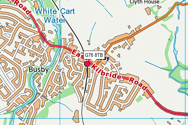 G76 8TB map - OS VectorMap District (Ordnance Survey)