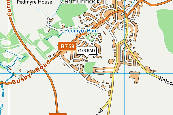 G76 9AD map - OS VectorMap District (Ordnance Survey)