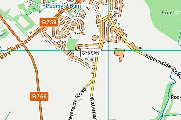 G76 9AN map - OS VectorMap District (Ordnance Survey)