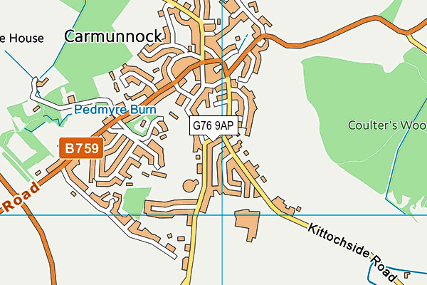 G76 9AP map - OS VectorMap District (Ordnance Survey)
