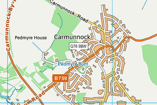 G76 9BW map - OS VectorMap District (Ordnance Survey)