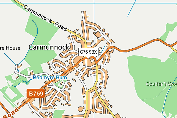 G76 9BX map - OS VectorMap District (Ordnance Survey)