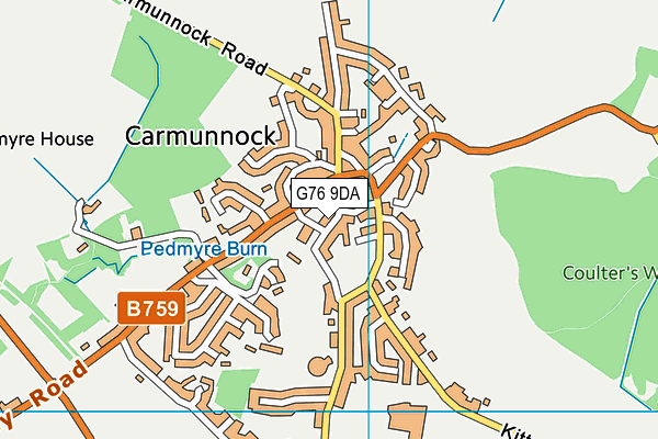 G76 9DA map - OS VectorMap District (Ordnance Survey)