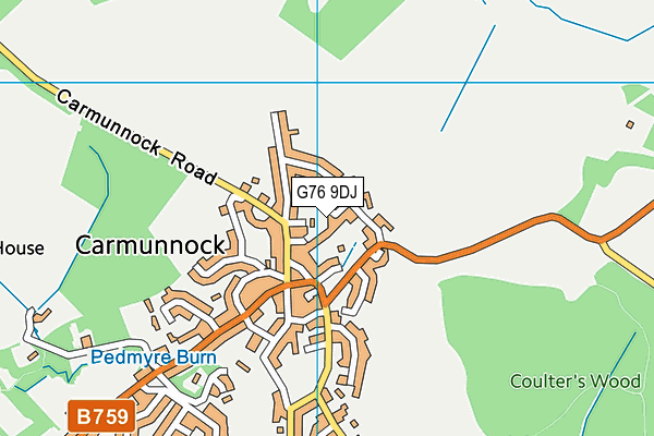 G76 9DJ map - OS VectorMap District (Ordnance Survey)