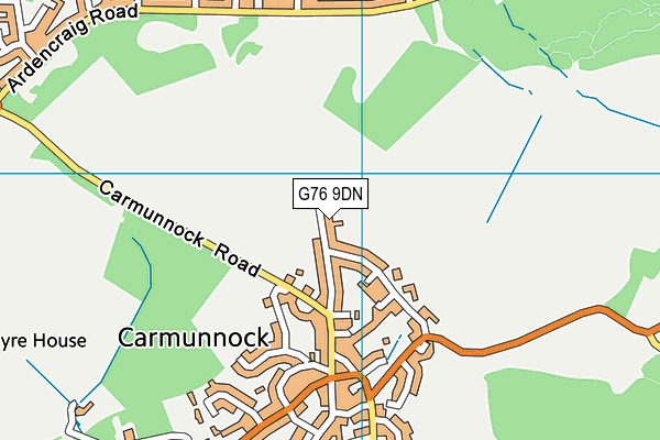 G76 9DN map - OS VectorMap District (Ordnance Survey)