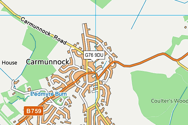 G76 9DU map - OS VectorMap District (Ordnance Survey)