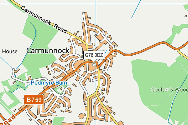 G76 9DZ map - OS VectorMap District (Ordnance Survey)