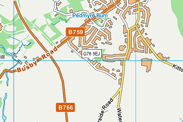 G76 9EJ map - OS VectorMap District (Ordnance Survey)