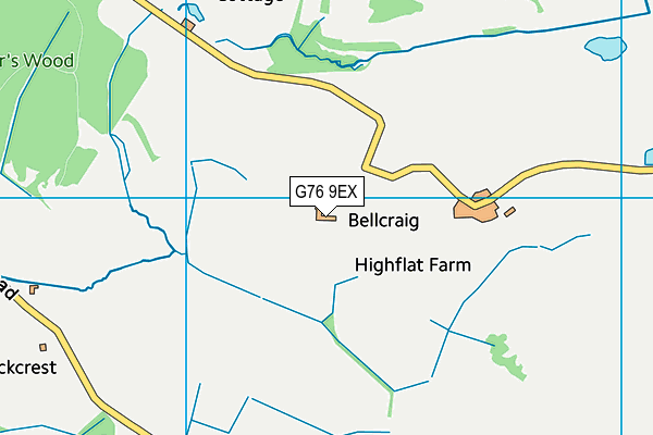 G76 9EX map - OS VectorMap District (Ordnance Survey)