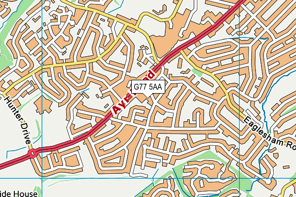 G77 5AA map - OS VectorMap District (Ordnance Survey)