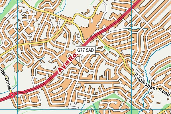 G77 5AD map - OS VectorMap District (Ordnance Survey)