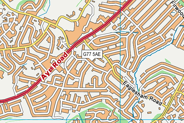 G77 5AE map - OS VectorMap District (Ordnance Survey)