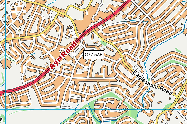 G77 5AF map - OS VectorMap District (Ordnance Survey)