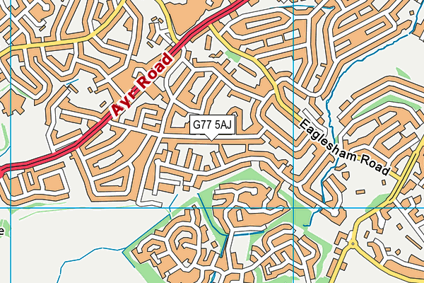 G77 5AJ map - OS VectorMap District (Ordnance Survey)