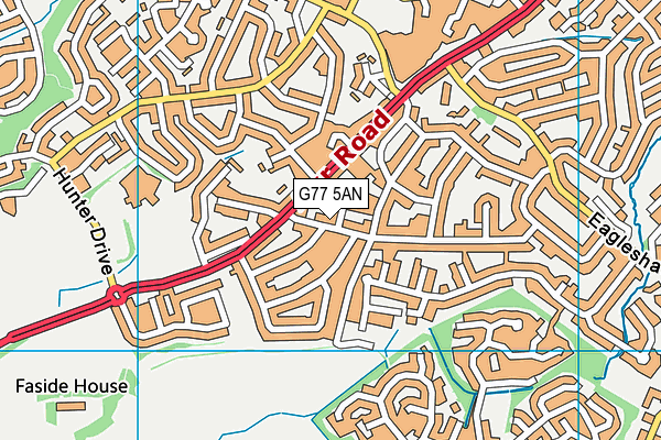 G77 5AN map - OS VectorMap District (Ordnance Survey)