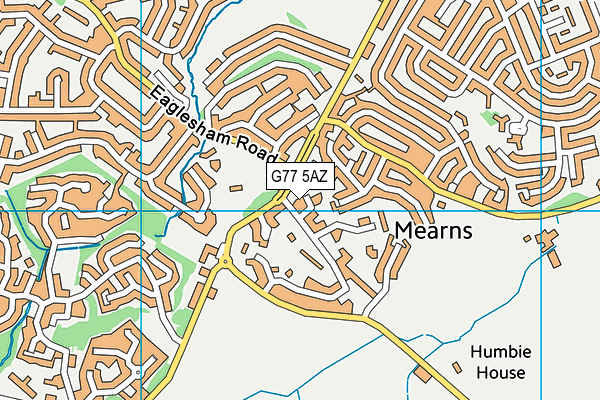 G77 5AZ map - OS VectorMap District (Ordnance Survey)