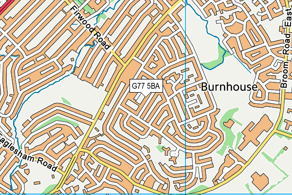 G77 5BA map - OS VectorMap District (Ordnance Survey)