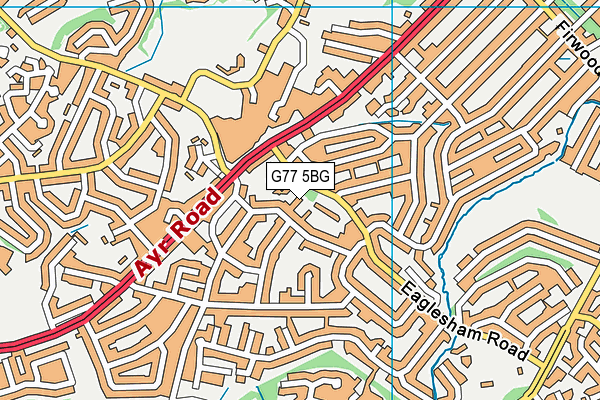 G77 5BG map - OS VectorMap District (Ordnance Survey)