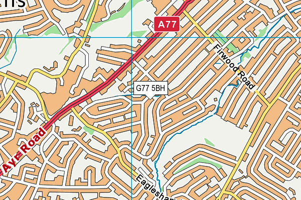 G77 5BH map - OS VectorMap District (Ordnance Survey)