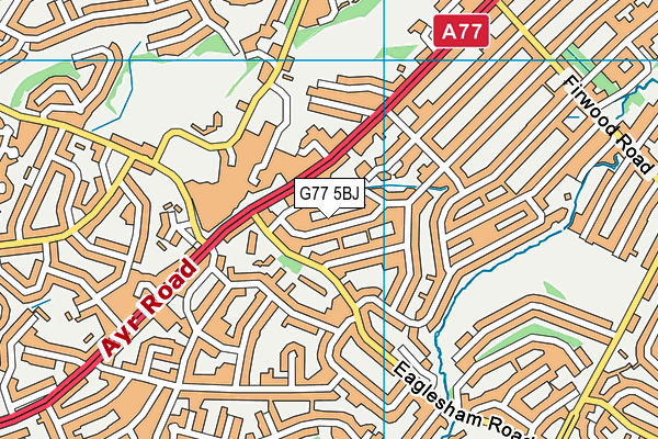 G77 5BJ map - OS VectorMap District (Ordnance Survey)