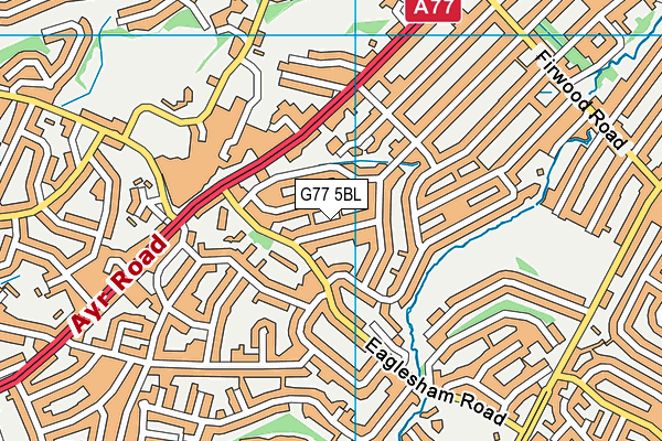 G77 5BL map - OS VectorMap District (Ordnance Survey)