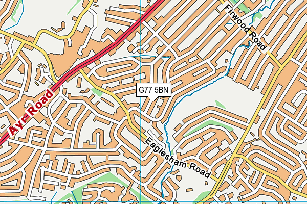 G77 5BN map - OS VectorMap District (Ordnance Survey)