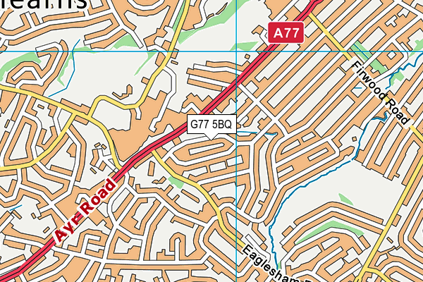 G77 5BQ map - OS VectorMap District (Ordnance Survey)