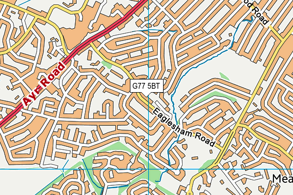 G77 5BT map - OS VectorMap District (Ordnance Survey)