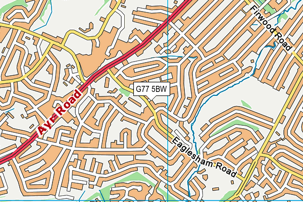 G77 5BW map - OS VectorMap District (Ordnance Survey)