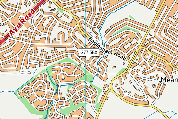 G77 5BX map - OS VectorMap District (Ordnance Survey)