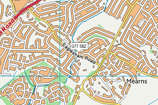 G77 5BZ map - OS VectorMap District (Ordnance Survey)