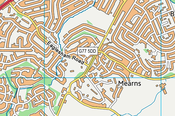 G77 5DD map - OS VectorMap District (Ordnance Survey)