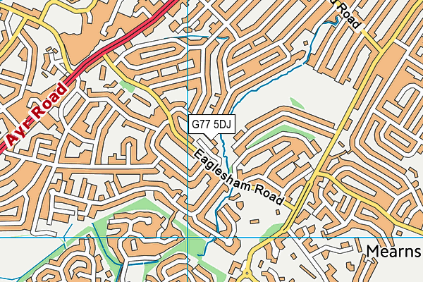 G77 5DJ map - OS VectorMap District (Ordnance Survey)