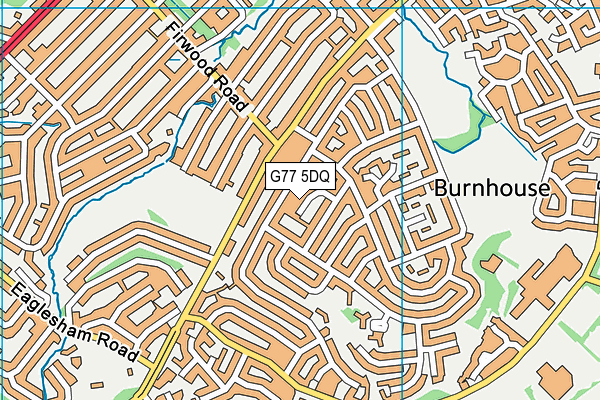 G77 5DQ map - OS VectorMap District (Ordnance Survey)