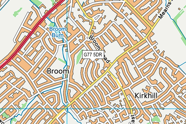 G77 5DR map - OS VectorMap District (Ordnance Survey)