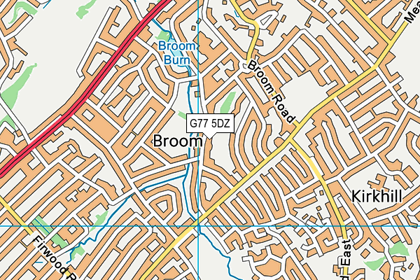 G77 5DZ map - OS VectorMap District (Ordnance Survey)