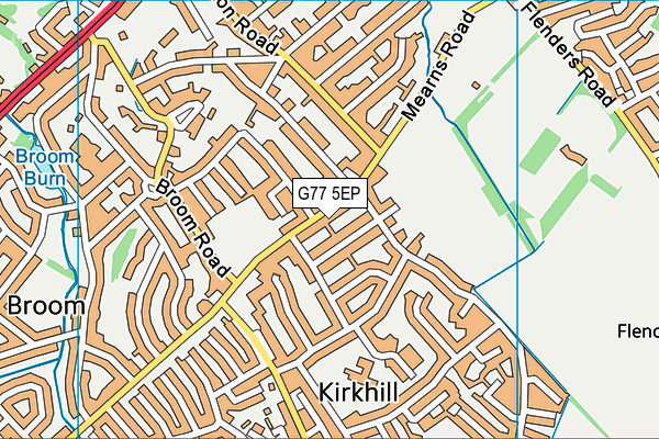 G77 5EP map - OS VectorMap District (Ordnance Survey)