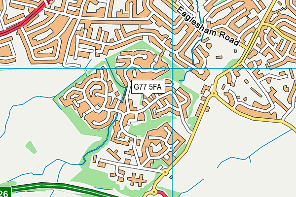 G77 5FA map - OS VectorMap District (Ordnance Survey)