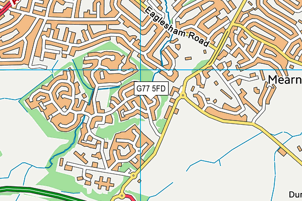 G77 5FD map - OS VectorMap District (Ordnance Survey)