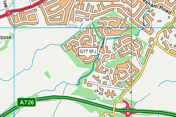 G77 5FJ map - OS VectorMap District (Ordnance Survey)