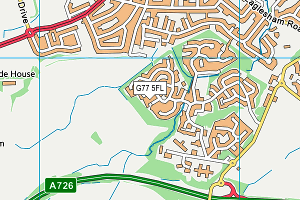 G77 5FL map - OS VectorMap District (Ordnance Survey)