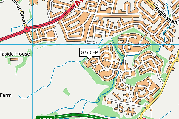 G77 5FP map - OS VectorMap District (Ordnance Survey)