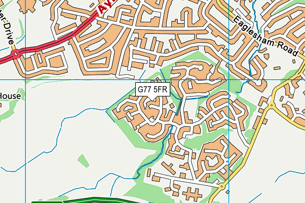 G77 5FR map - OS VectorMap District (Ordnance Survey)