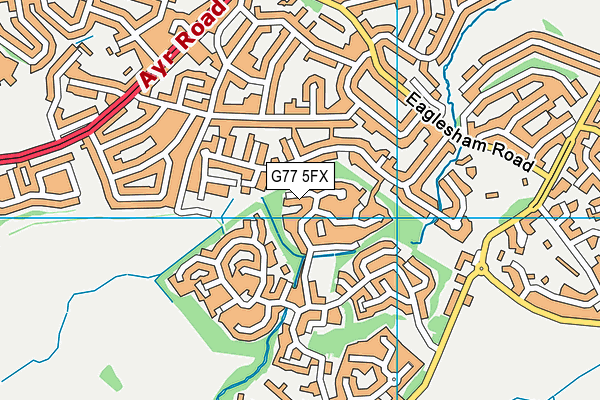 G77 5FX map - OS VectorMap District (Ordnance Survey)