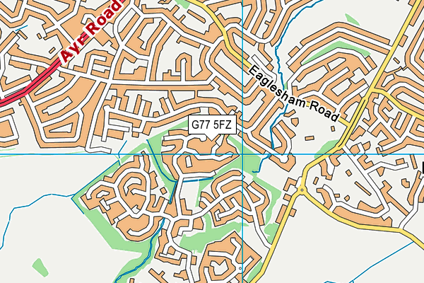 G77 5FZ map - OS VectorMap District (Ordnance Survey)